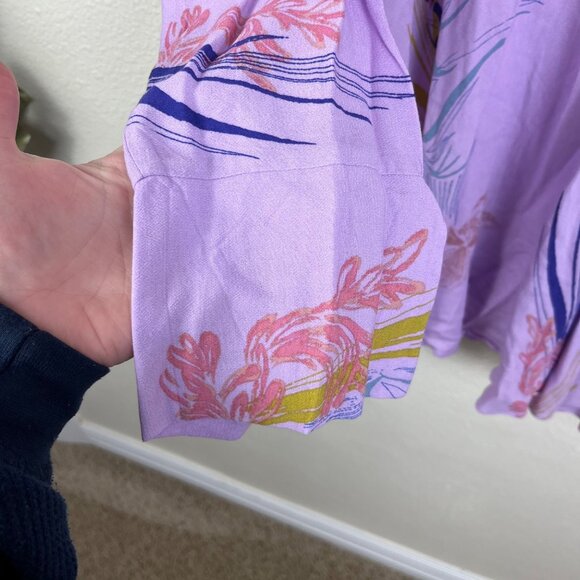 Free People Clear Skies Floral Printed Asymmetrical Tunic Dress Women’s Size S - Picture 6 of 9